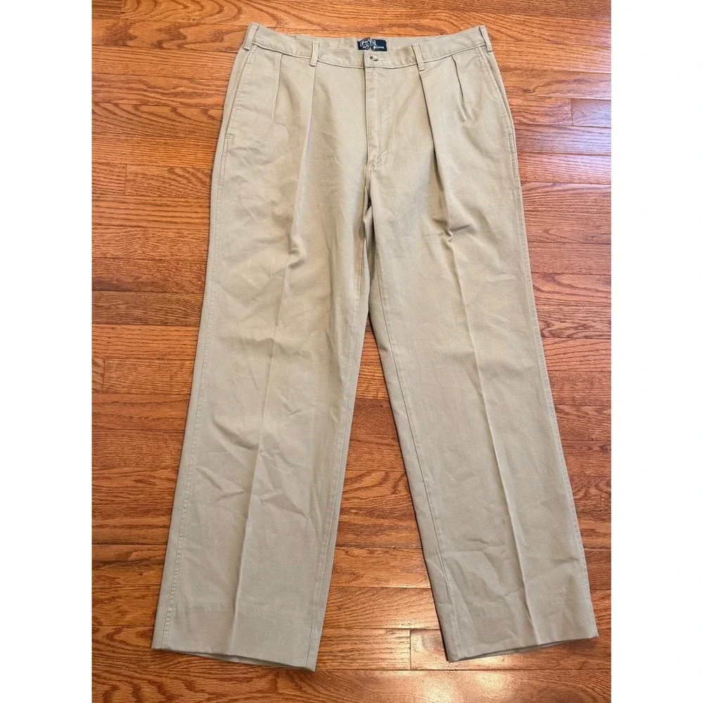 Vintage Polo Ralph Lauren Pleated Chino Pants Fits Mens 36x30 Khaki Made in USA